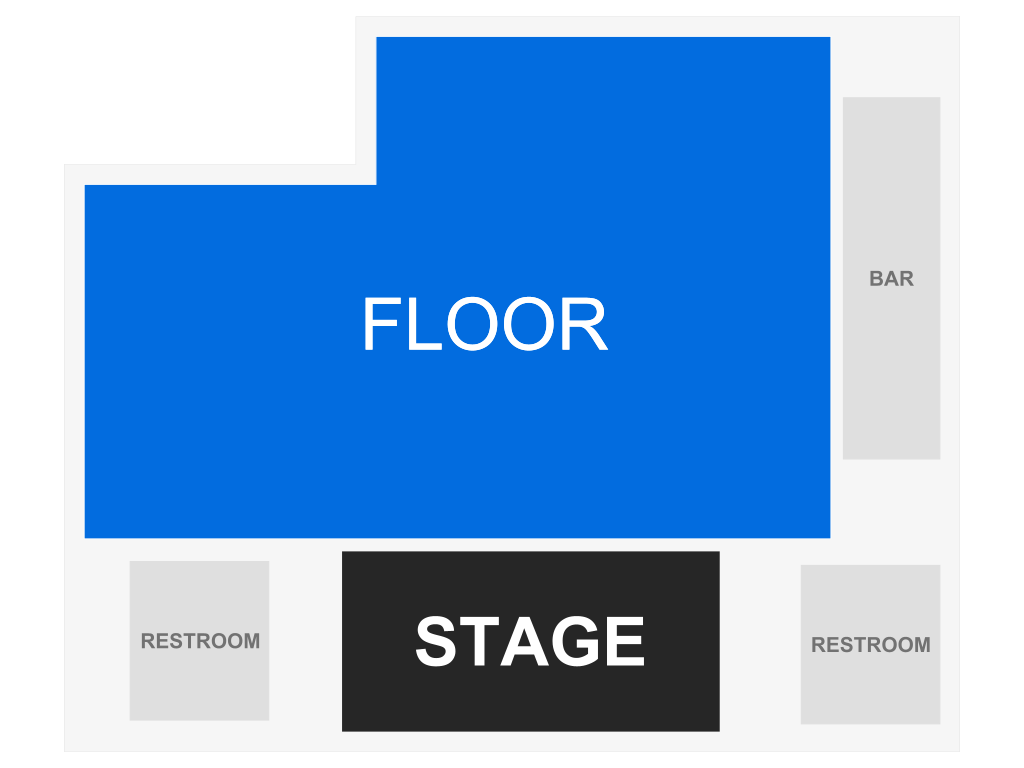 Venue seating chart for Greg Freeman for reference only