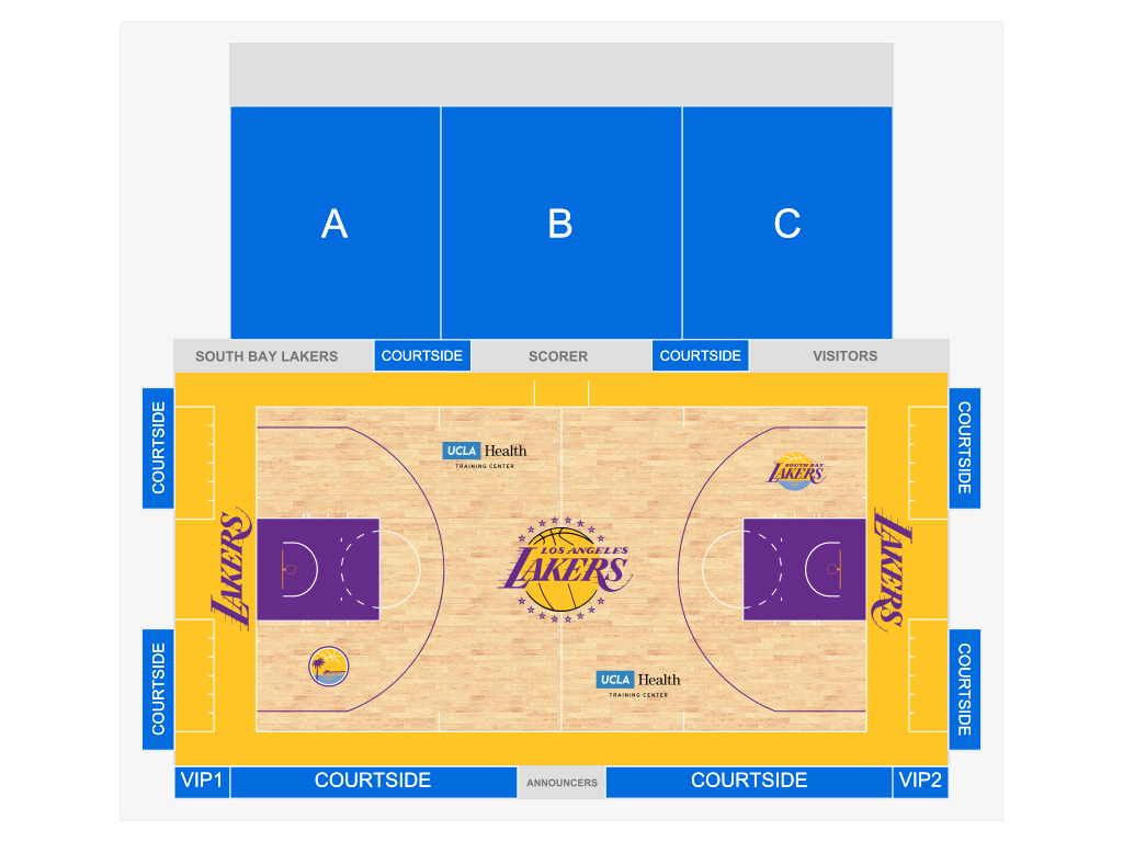 Venue seating chart for South Bay Lakers for reference only