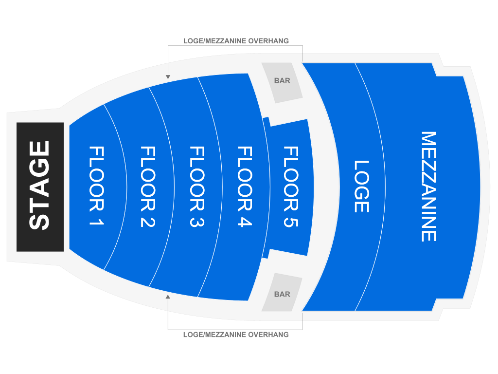 Venue seating chart for Alison Roman for reference only