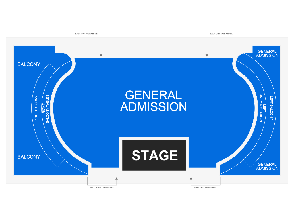 Venue seating chart for Amaarae for reference only