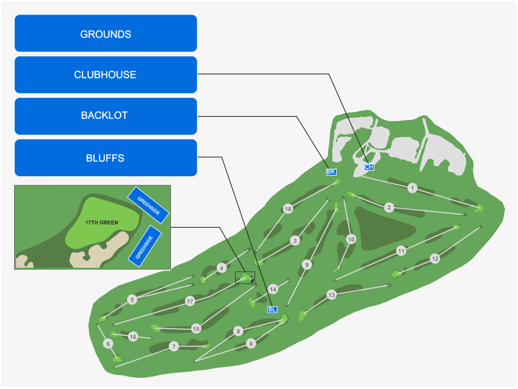 Venue seating chart for The Genesis Invitational for reference only