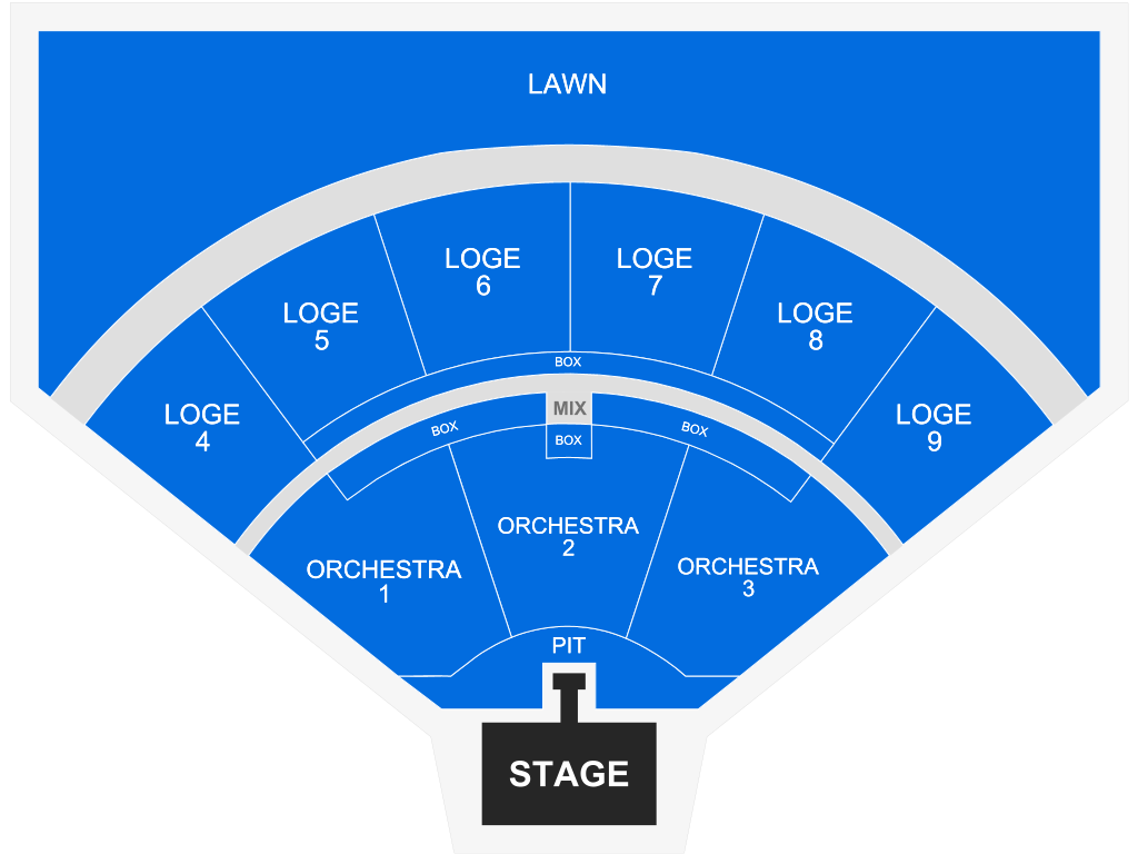 Venue seating chart for Test artist for reference only
