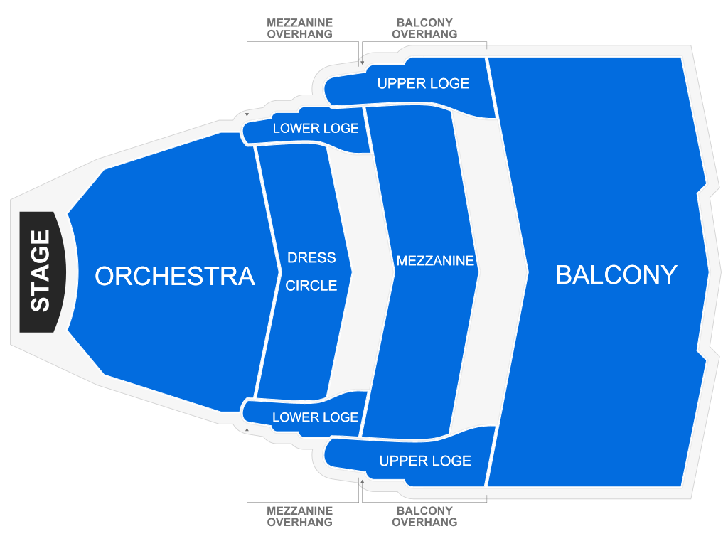 Venue seating chart for Golden State Ballet for reference only