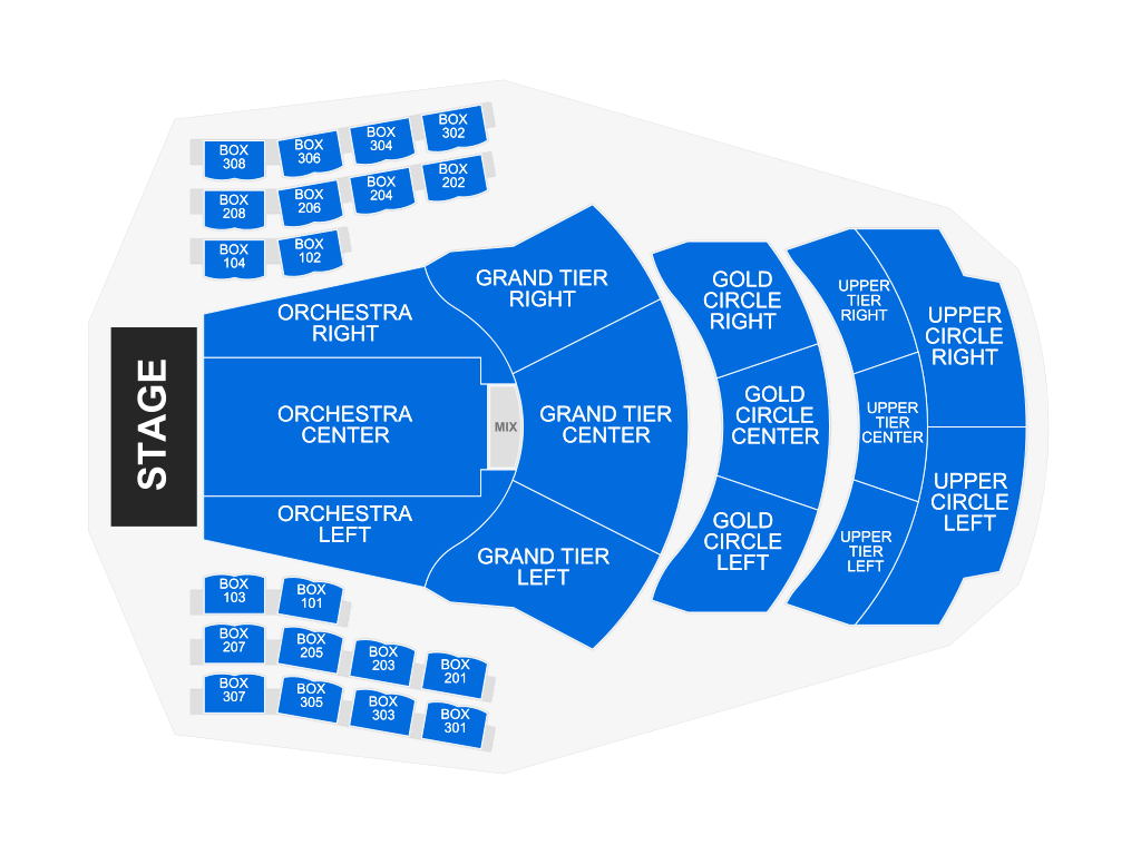 Venue seating chart for The Hip Hop Nutcracker (Touring) for reference only