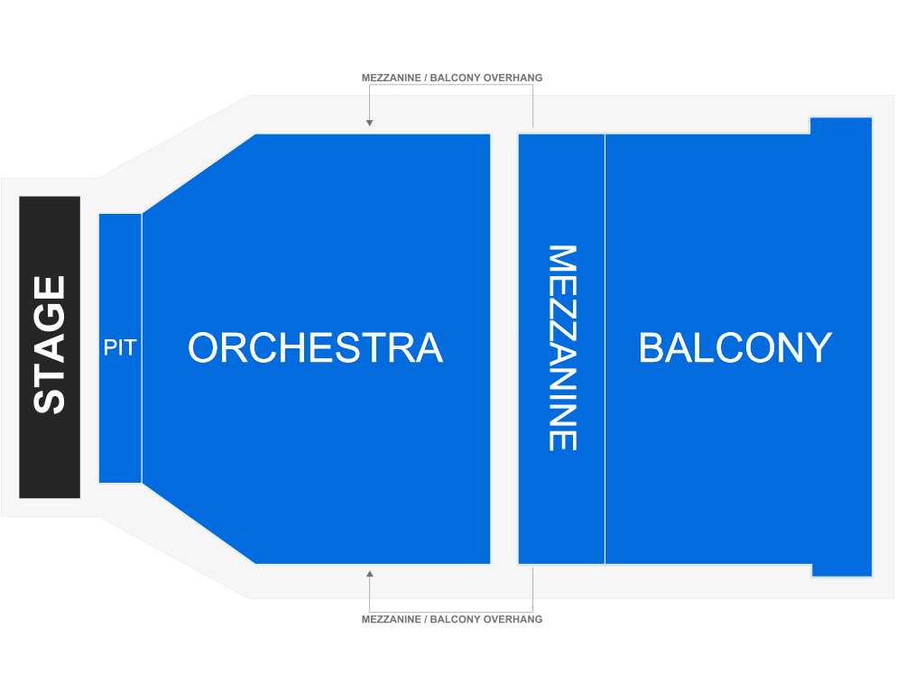 Venue seating chart for Xavier Mortimer for reference only