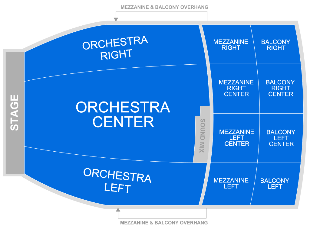 Venue seating chart for La Sonora Dinamita for reference only