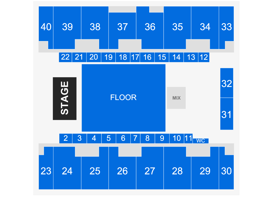 Venue seating chart for Ramon Ayala for reference only