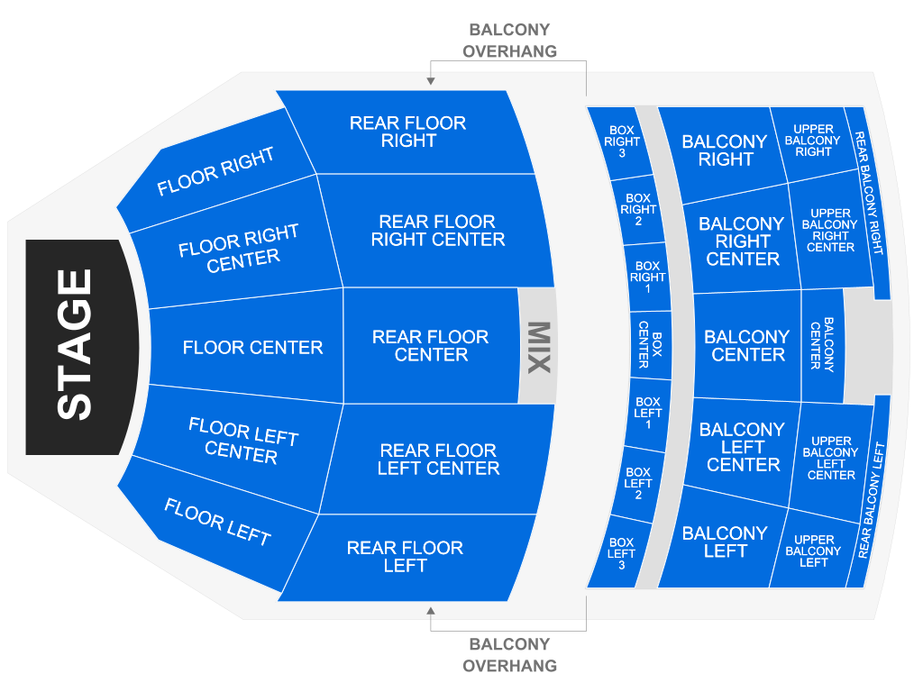 Venue seating chart for Brian Regan for reference only