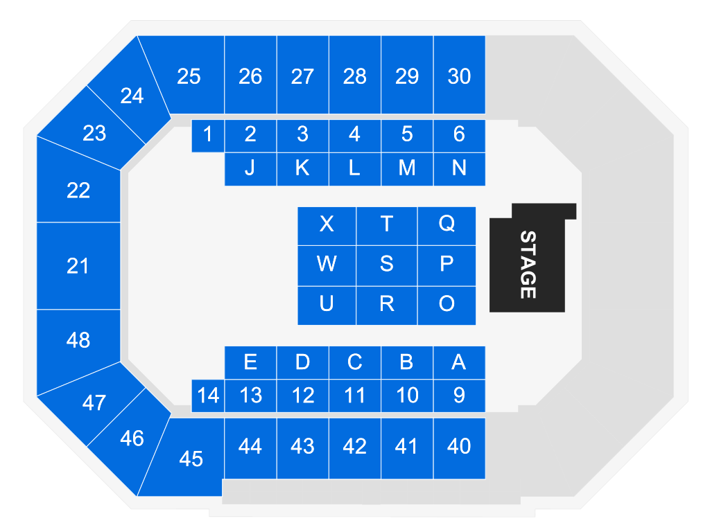 Venue seating chart for ZZ Top for reference only