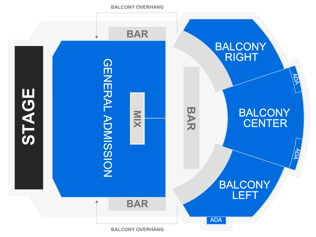 Venue seating chart for Hannah Bahng for reference only