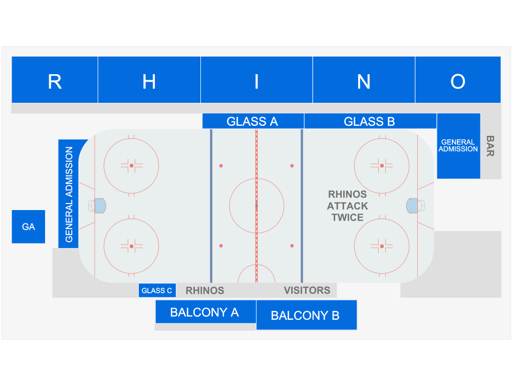 Venue seating chart for El Paso Rhinos for reference only