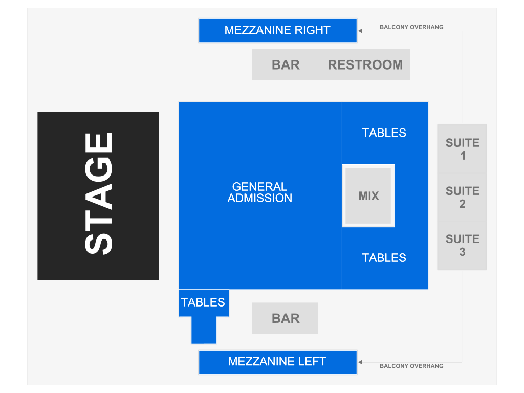 Venue seating chart for Shakey Graves for reference only