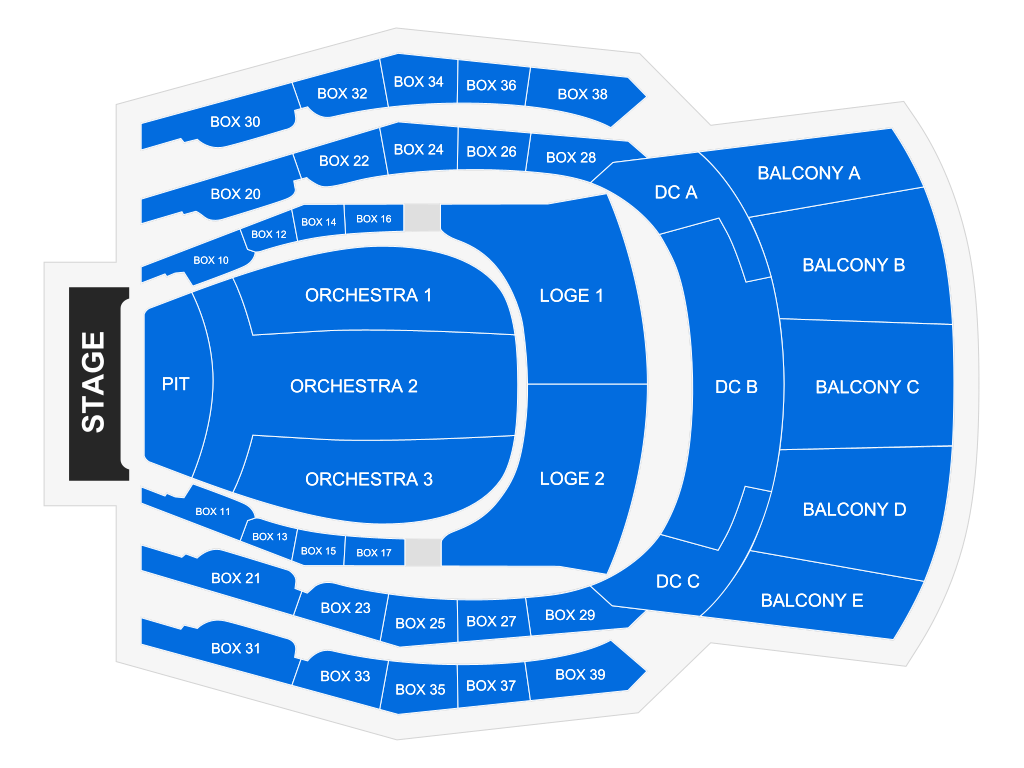 Venue seating chart for Florida Orchestra for reference only