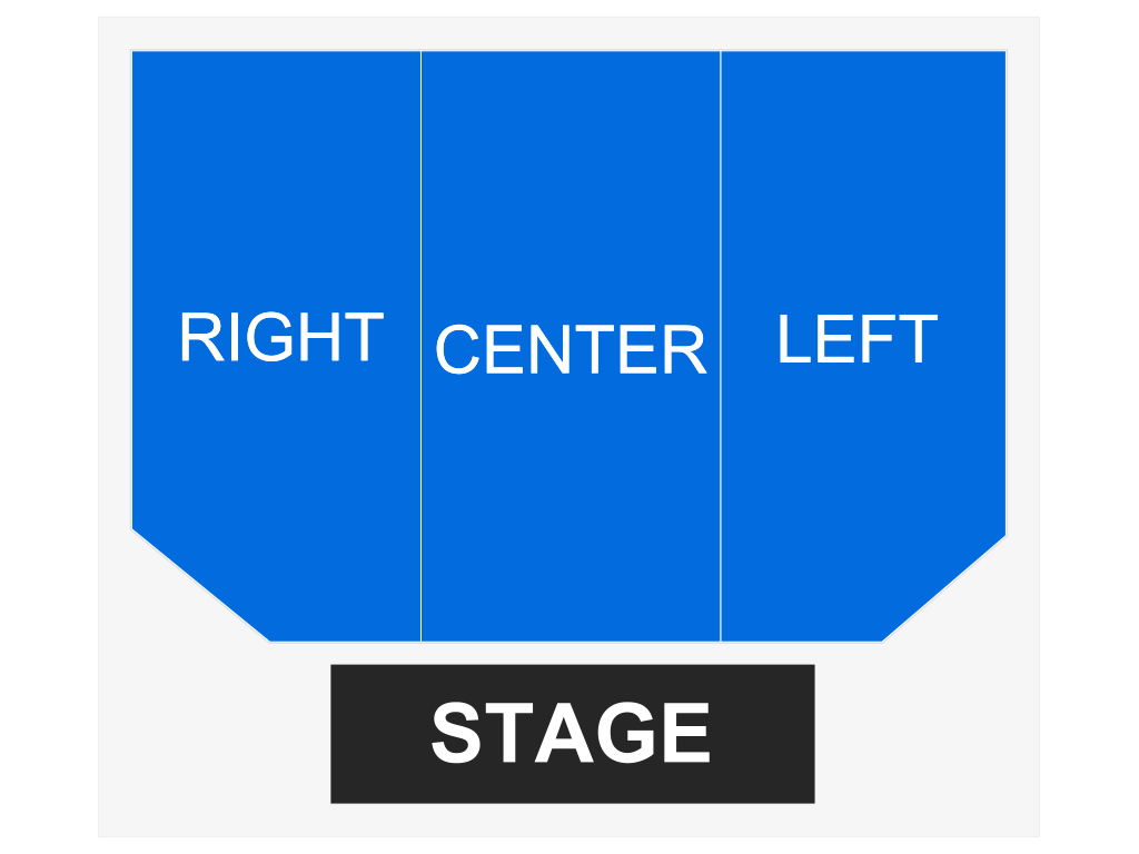 Venue seating chart for The Spinners for reference only