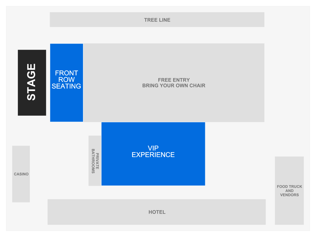 Venue seating chart for The Marshall Tucker Band for reference only