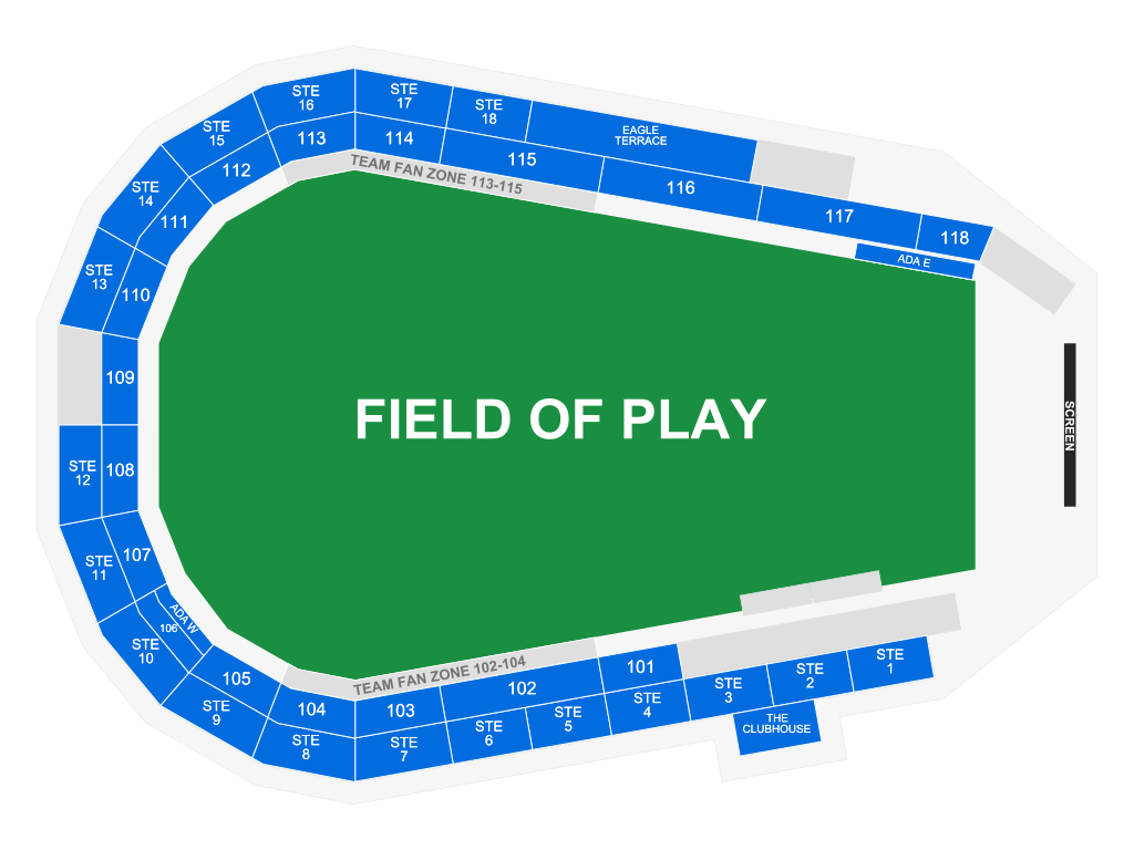 Venue seating chart for Boston Common Golf for reference only