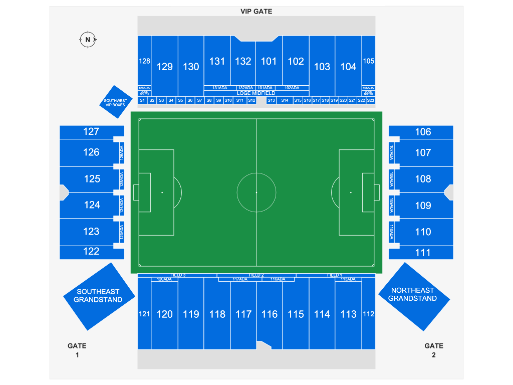 Venue seating chart for Inter Miami CF for reference only