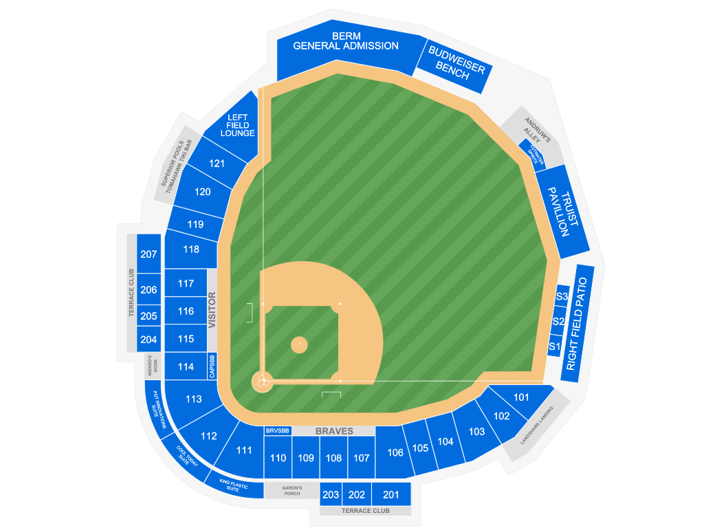 Venue seating chart for Atlanta Braves for reference only