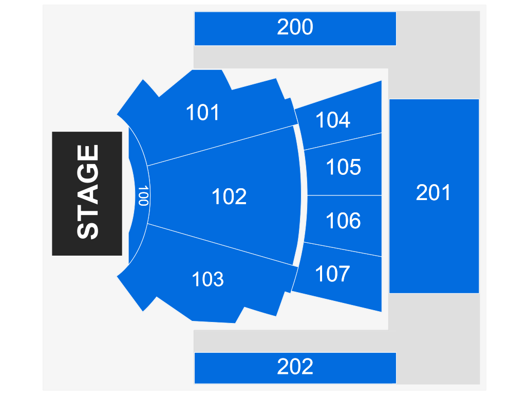 Venue seating chart for Orchestra Noir for reference only