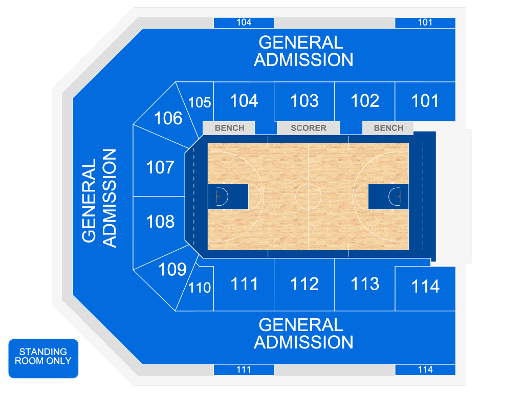 Venue seating chart for College Park Skyhawks for reference only