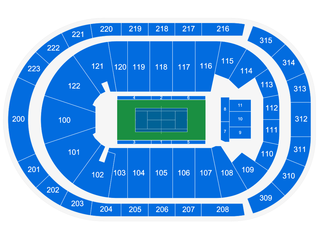 Venue seating chart for Aryna Sabalenka for reference only