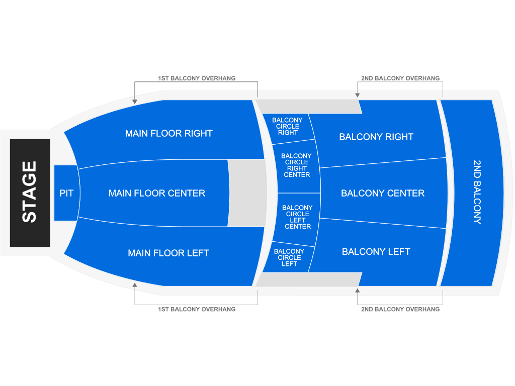 Venue seating chart for Home Free for reference only