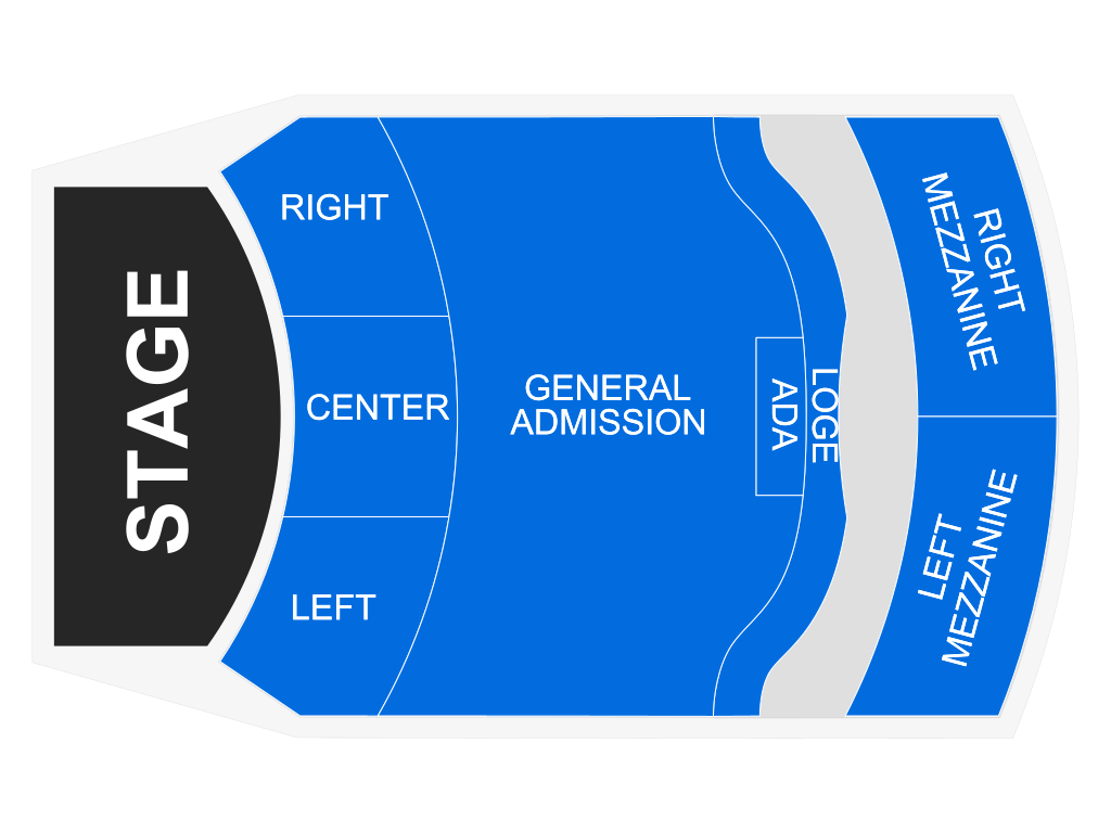 Venue seating chart for Tacoma Youth Symphony for reference only