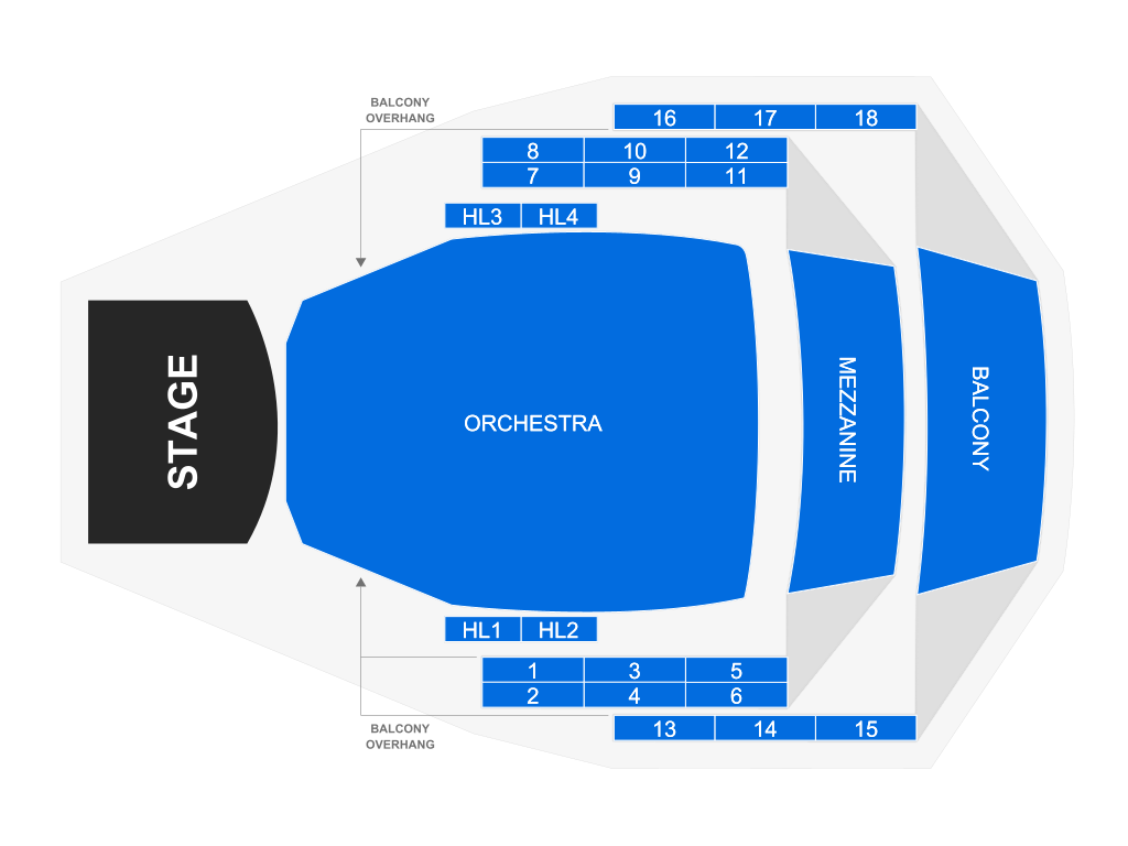 Venue seating chart for The Lightfoot Band for reference only