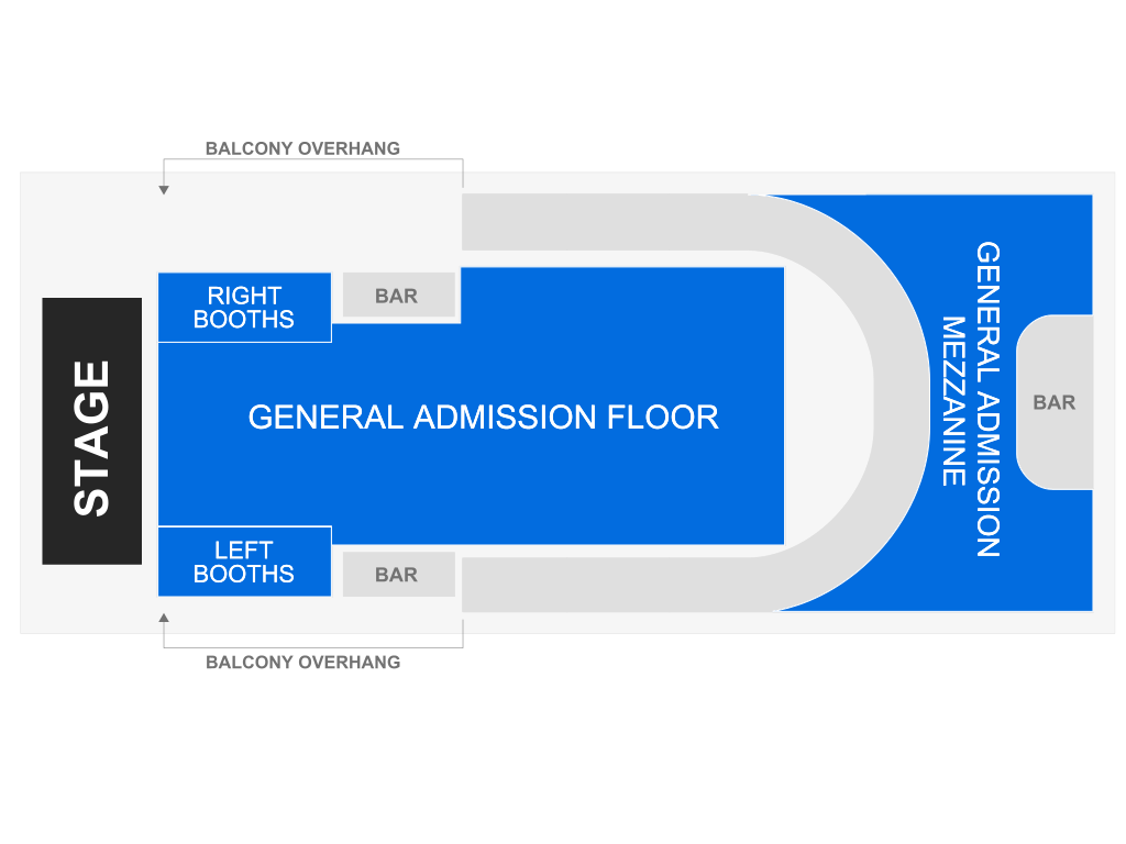Venue seating chart for Amaarae for reference only