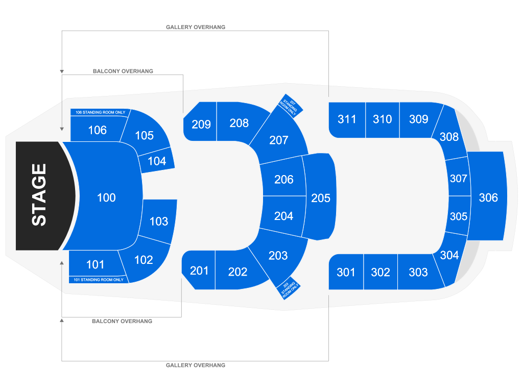 Venue seating chart for Andy Kim for reference only