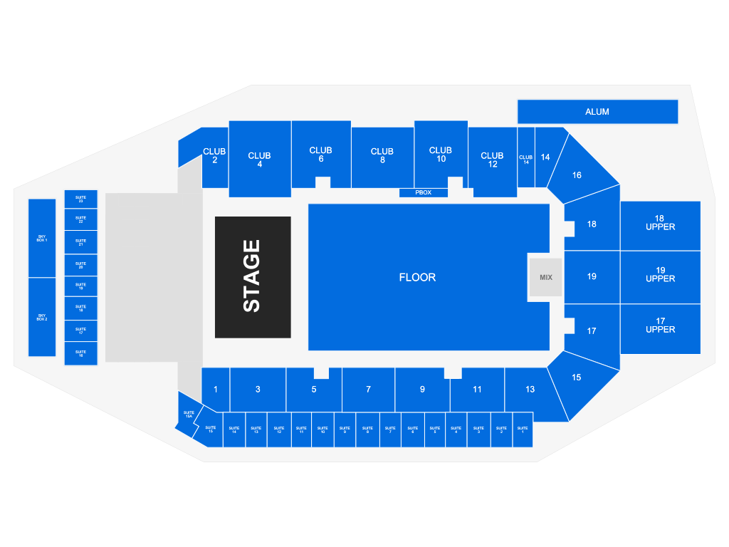 Venue seating chart for The Tea Party for reference only