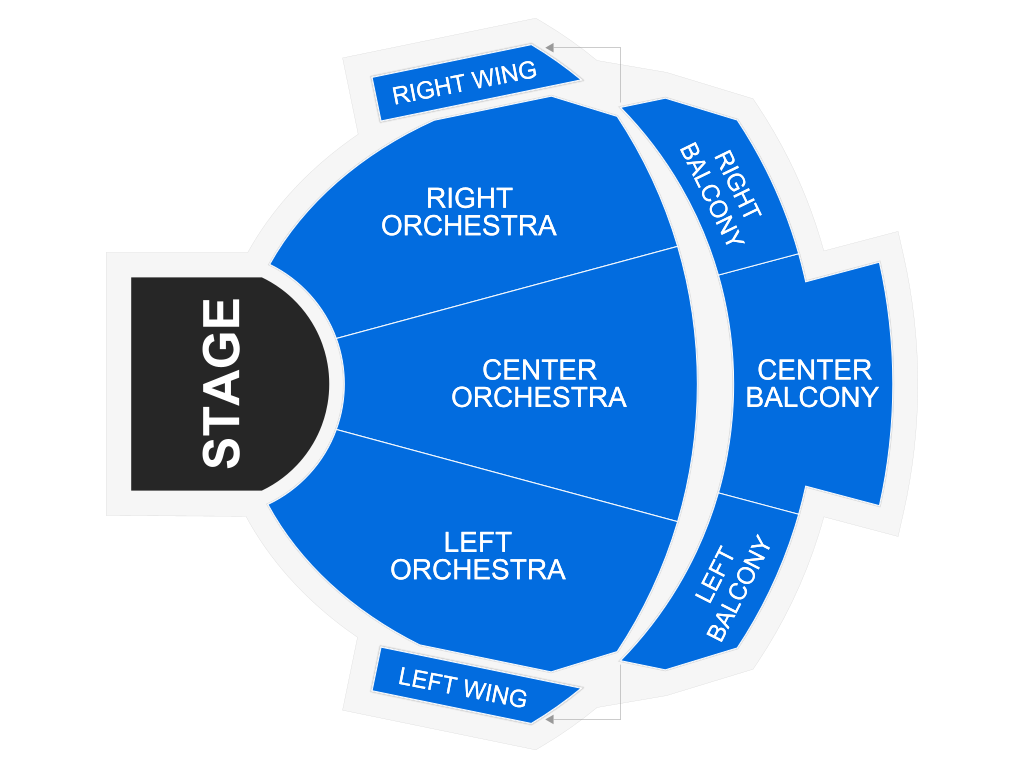 Venue seating chart for National Geographic Live for reference only