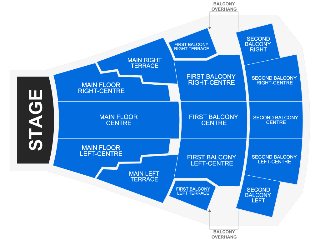 Venue seating chart for Martin Short for reference only