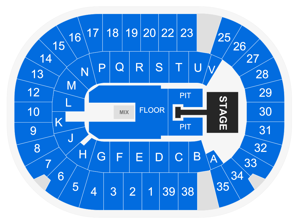 Venue seating chart for Brad Paisley for reference only