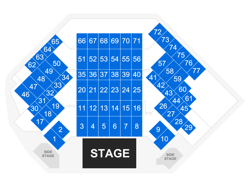 Venue seating chart for Destination Dinner Stage for reference only