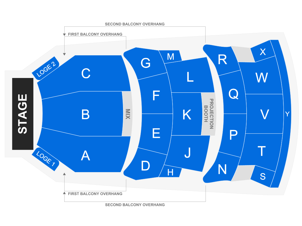 Venue seating chart for Burton Cummings for reference only