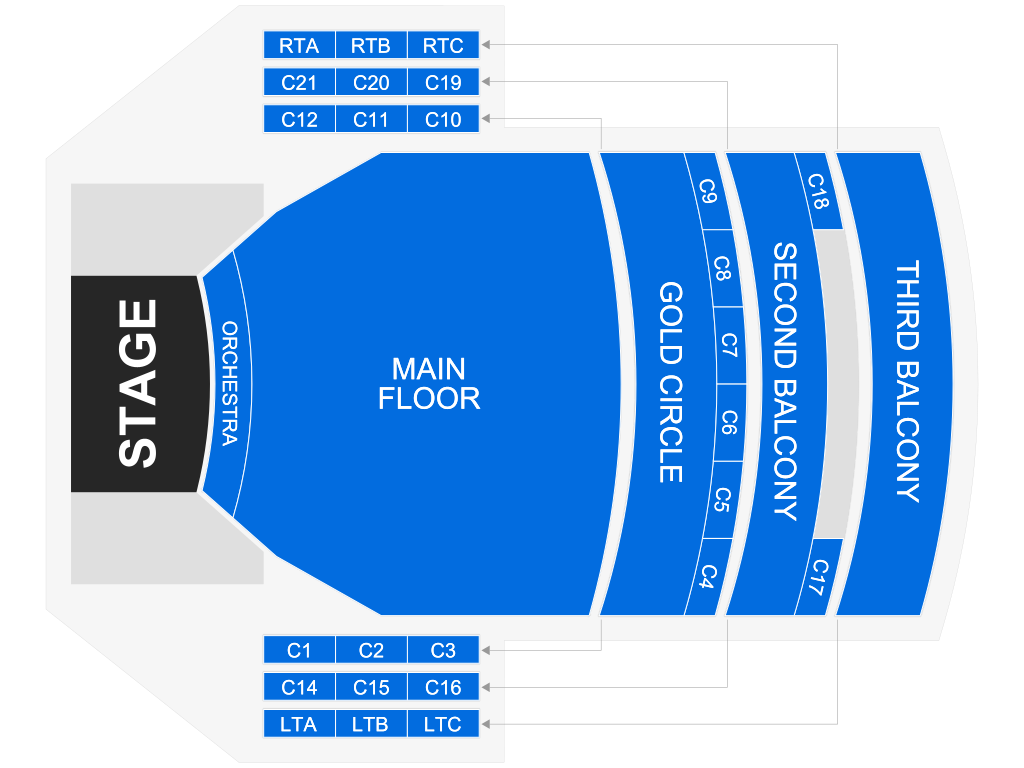Venue seating chart for Charley Crockett for reference only