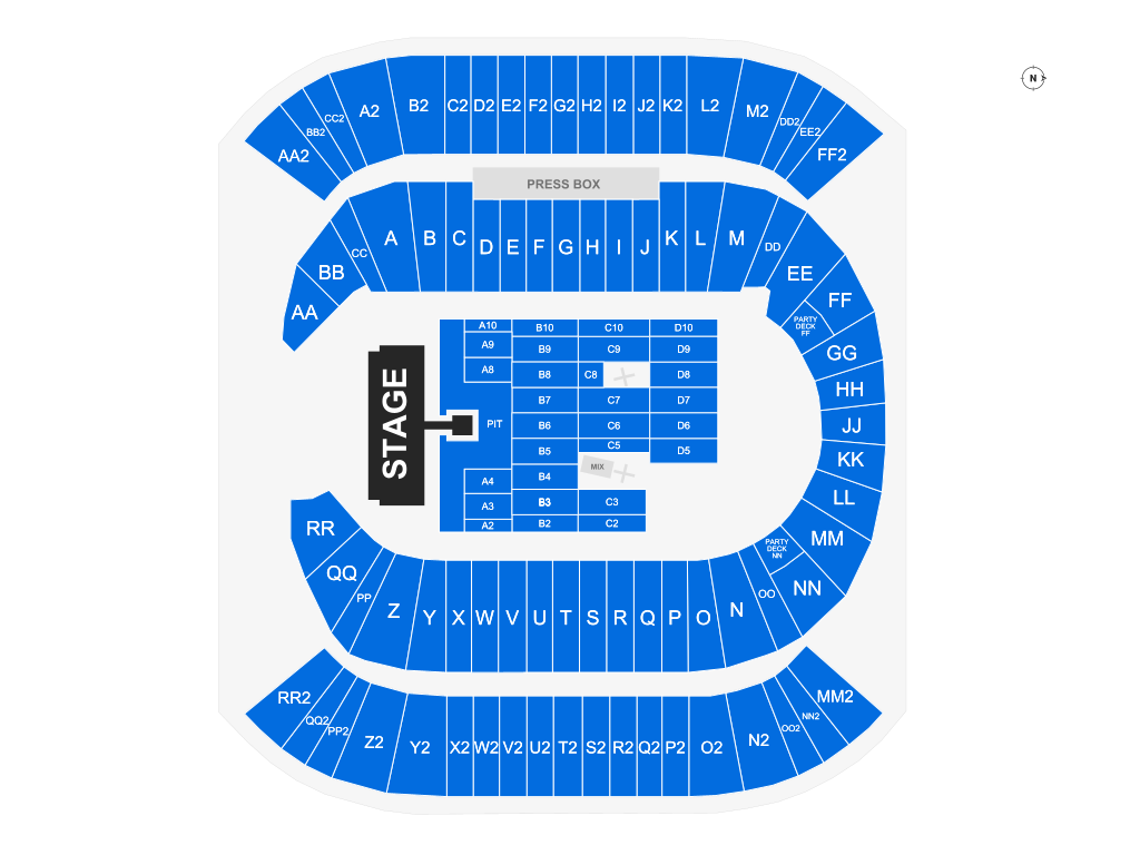 Venue seating chart for AC/DC for reference only