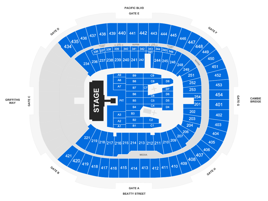 Venue seating chart for AC/DC for reference only