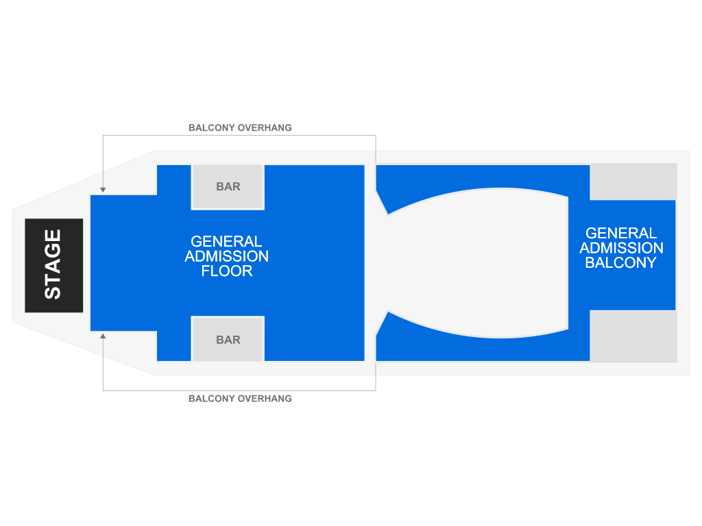 Venue seating chart for Goat for reference only
