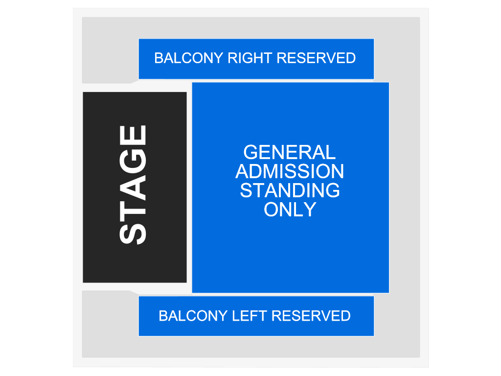 Venue seating chart for Veeze for reference only