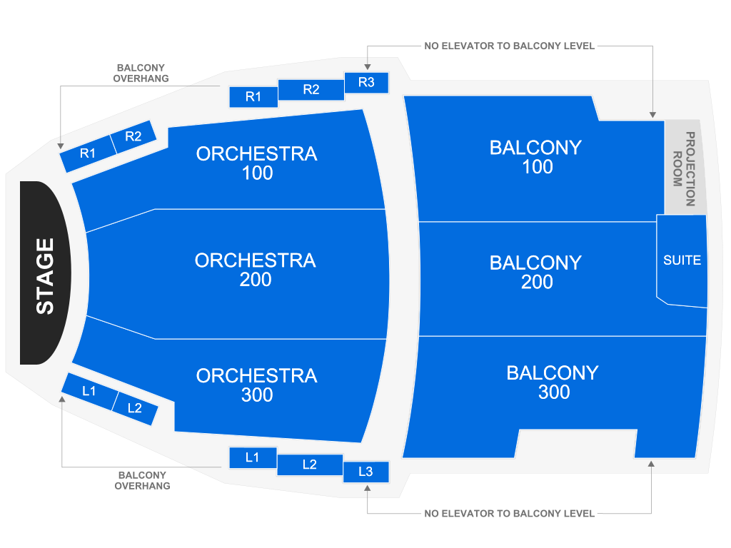 Venue seating chart for That Motown Band for reference only