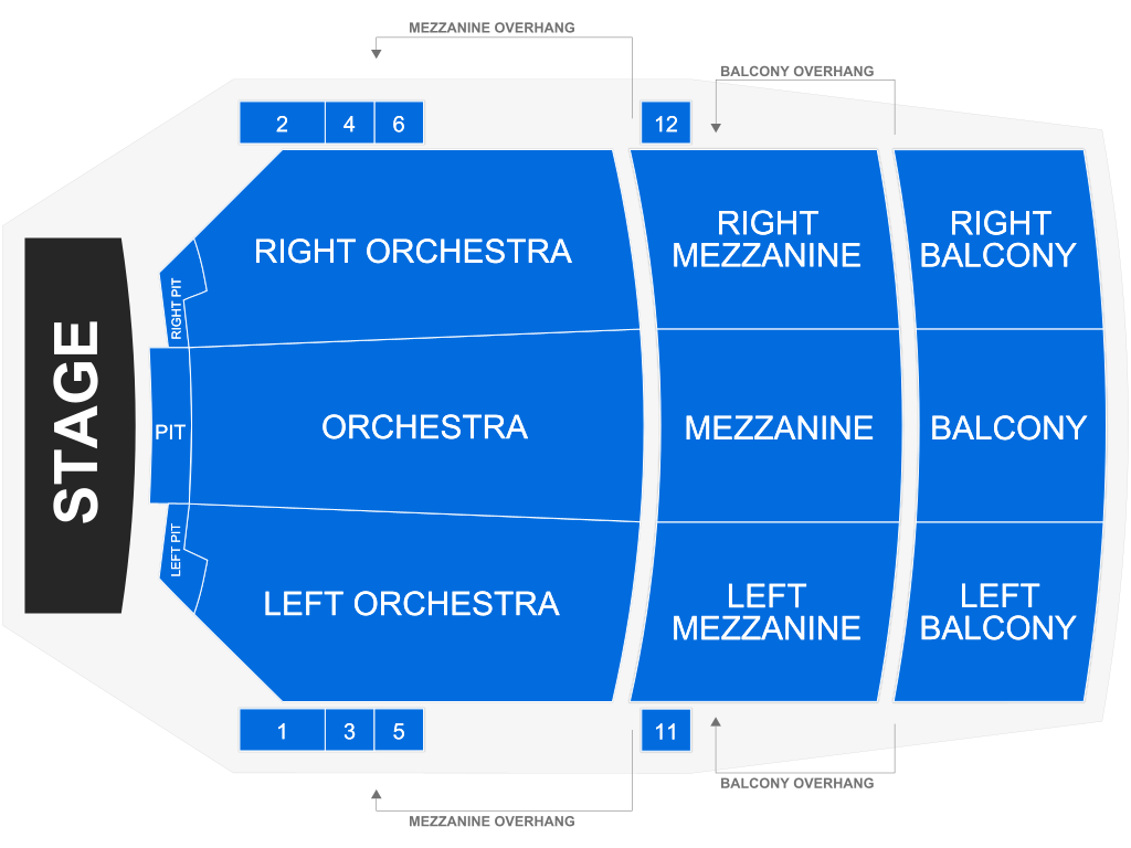 Venue seating chart for Some Like it Hot (Touring) for reference only