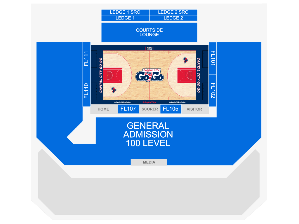Venue seating chart for Capital City Go-Go for reference only