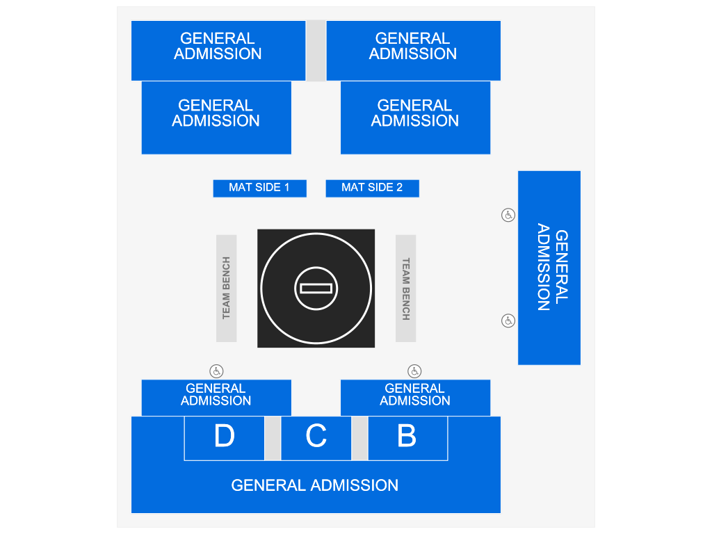 Venue seating chart for Morgan State Bears Wrestling for reference only