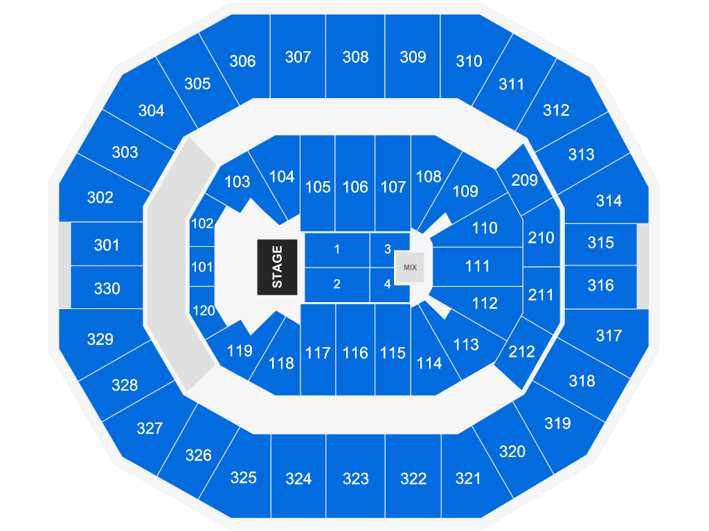 Venue seating chart for Zach Williams for reference only