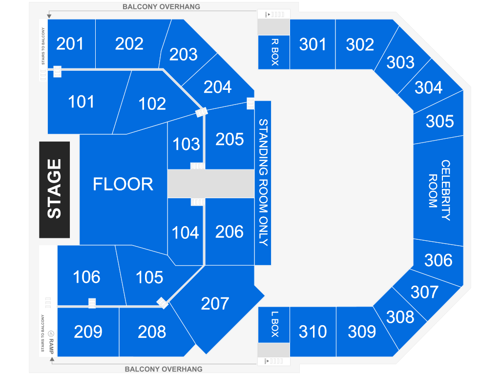 Venue seating chart for Fleetwood Mac Tribute for reference only