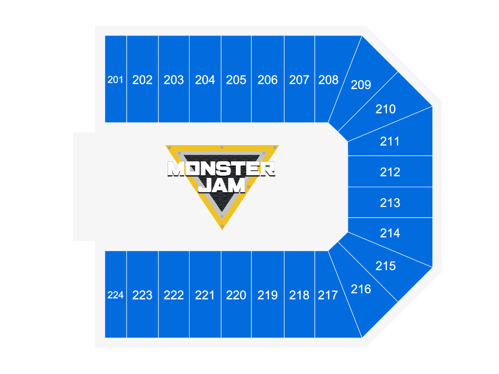 Venue seating chart for Monster Jam for reference only