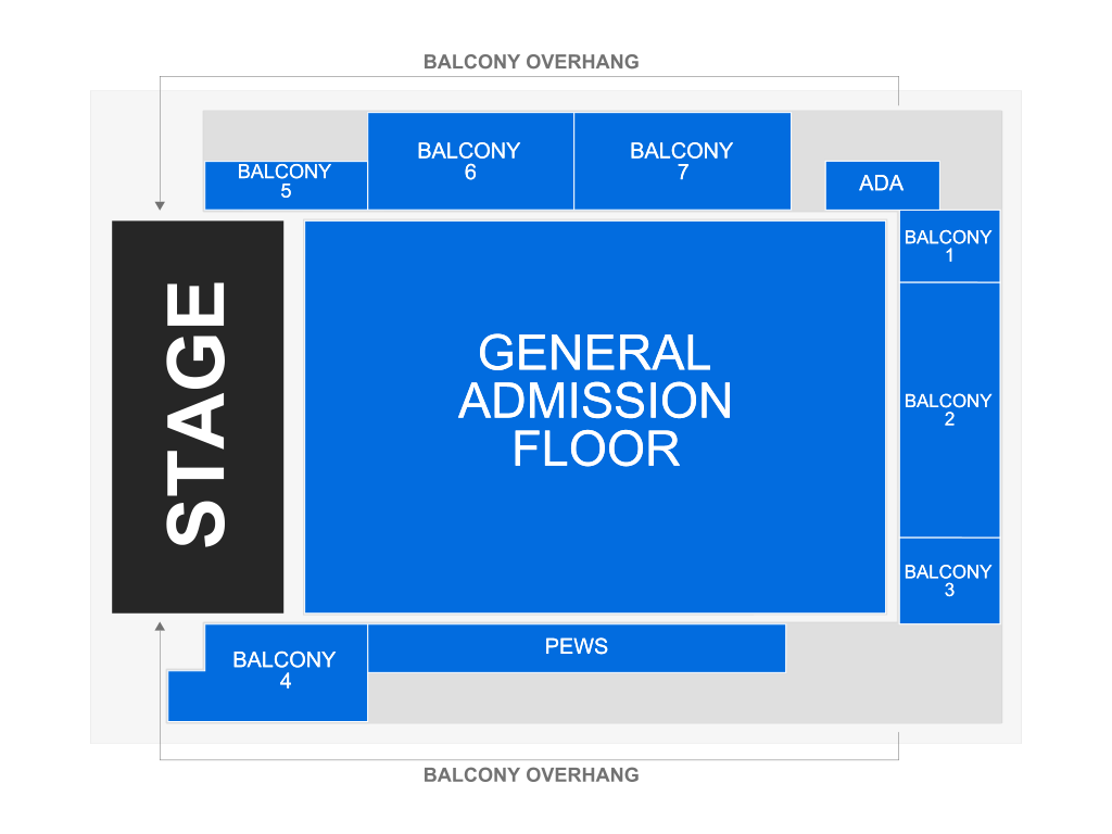 Venue seating chart for MxPx for reference only