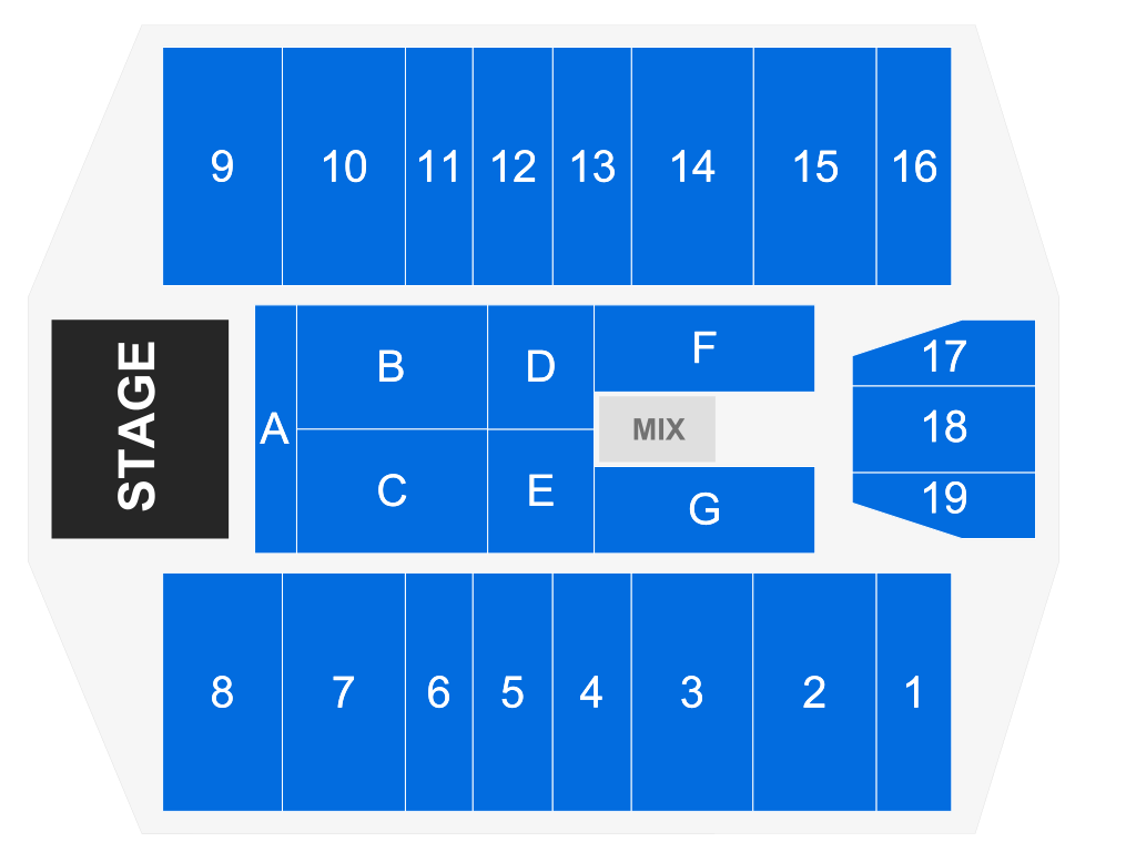 Venue seating chart for Alabama for reference only